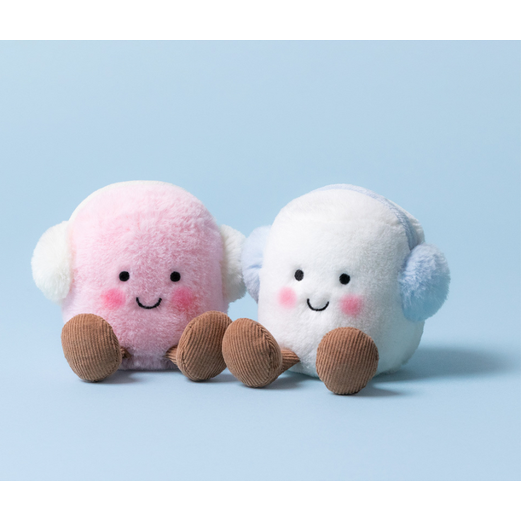 JELLY CAT AMUSEABLES TOASTIE PINK AND WHITE MARSHMALLOWS