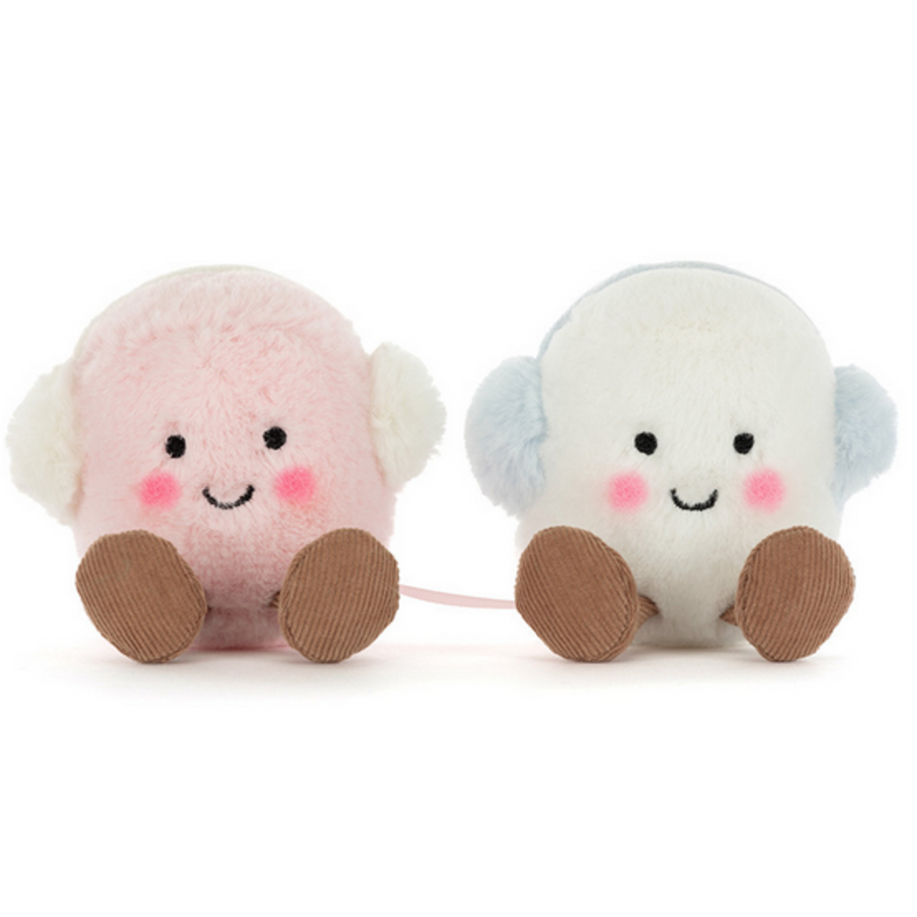 JELLY CAT AMUSEABLES TOASTIE PINK AND WHITE MARSHMALLOWS