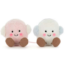 JELLY CAT AMUSEABLES TOASTIE PINK AND WHITE MARSHMALLOWS