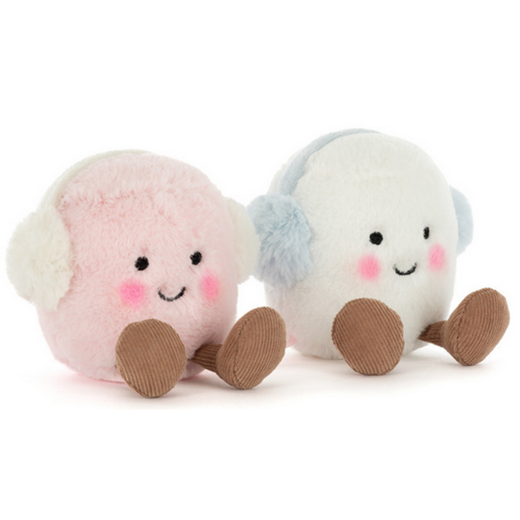 JELLY CAT AMUSEABLES TOASTIE PINK AND WHITE MARSHMALLOWS