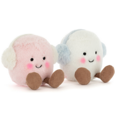 JELLY CAT AMUSEABLES TOASTIE PINK AND WHITE MARSHMALLOWS