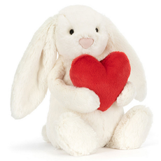 JELLY CAT BASHFUL RED LOVE HEART BUNNY