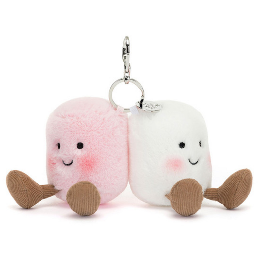JELLY CAT AMUSEABLES PAIR OF MARSHMALLOWS BAG CHARM