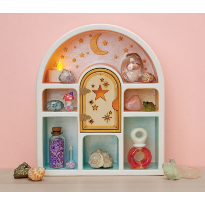 BRIGHT STRIPES WISH CRAFT PAINT A CURIO SHELF