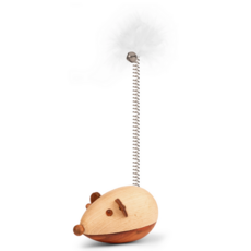 KIKKERLAND KITTY WOODEN MOUSE TOY
