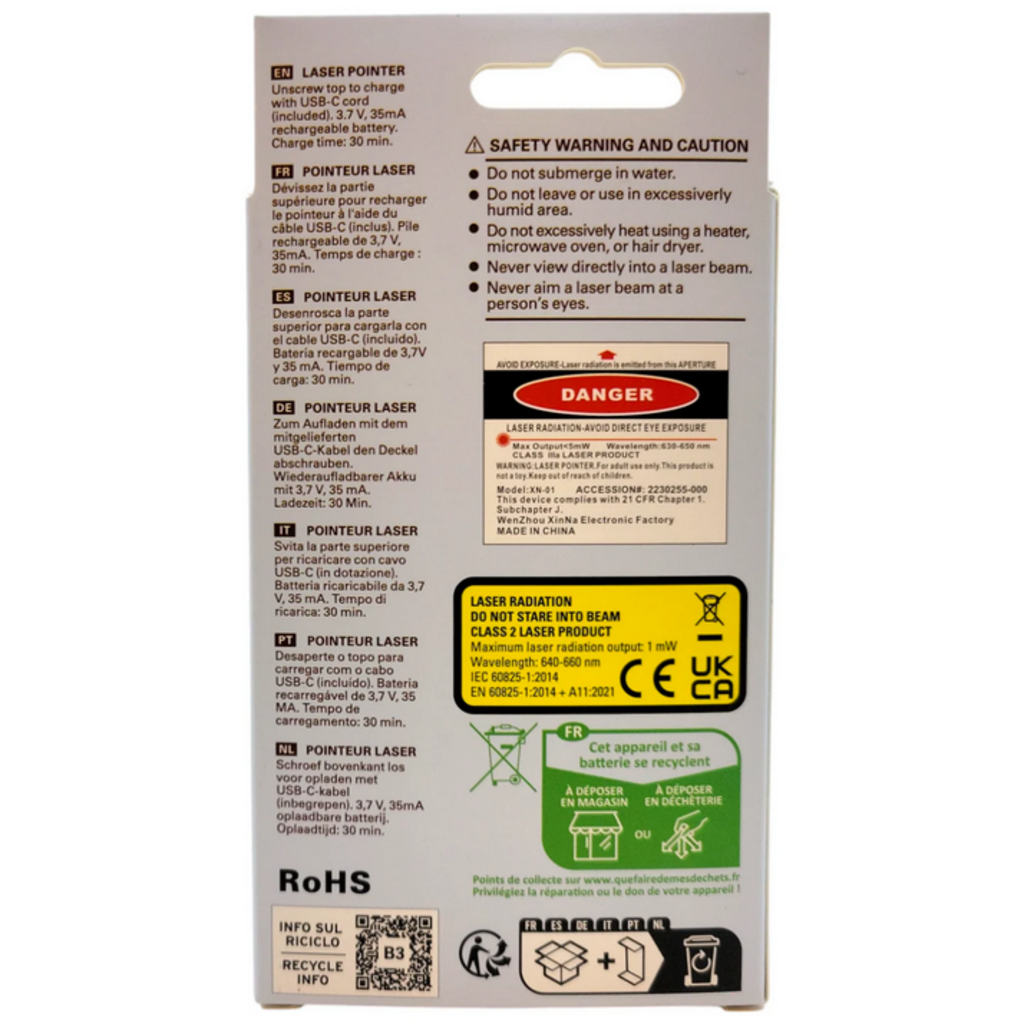 KIKKERLAND RECHARGEABLE LASER POINTER