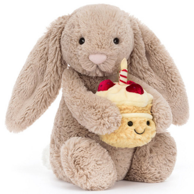 JELLY CAT BASHFUL BEIGE BUNNY BIRTHDAY