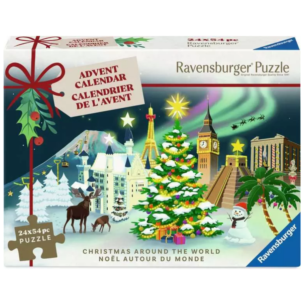 RAVENSBURGER USA CHRISTMAS PUZZLE ADVENT CALENDAR CHRISTMAS AROUND THE WORLD