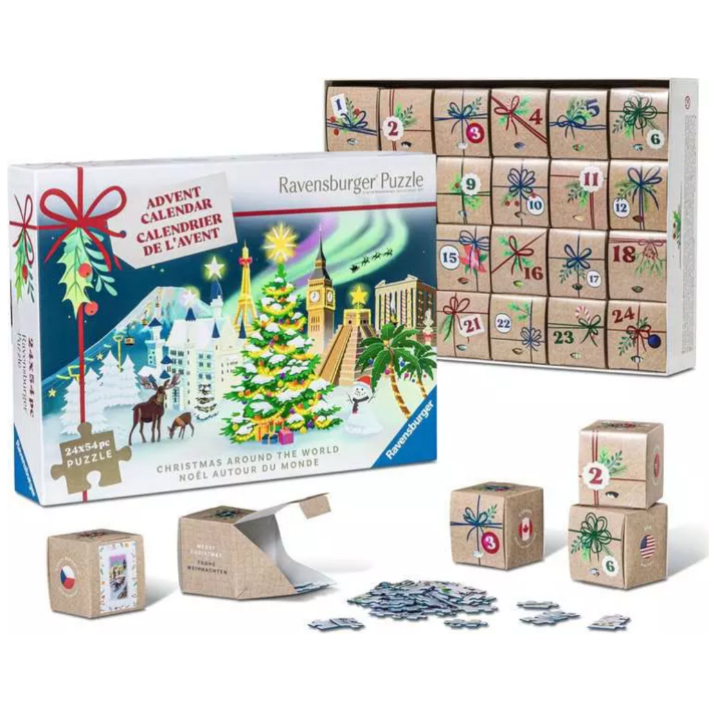 RAVENSBURGER USA CHRISTMAS PUZZLE ADVENT CALENDAR CHRISTMAS AROUND THE WORLD