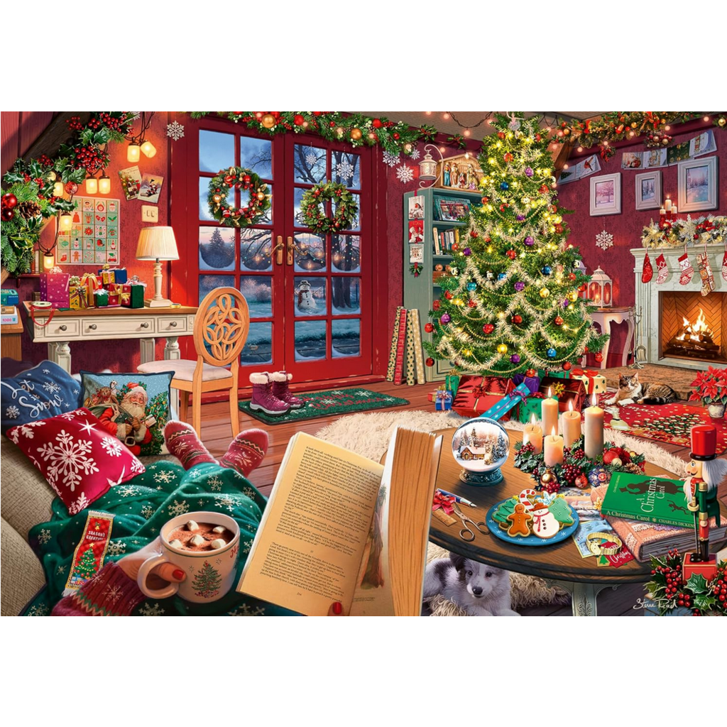 RAVENSBURGER USA COZY CHRISTMAS RETREAT 500 PC PUZZLE