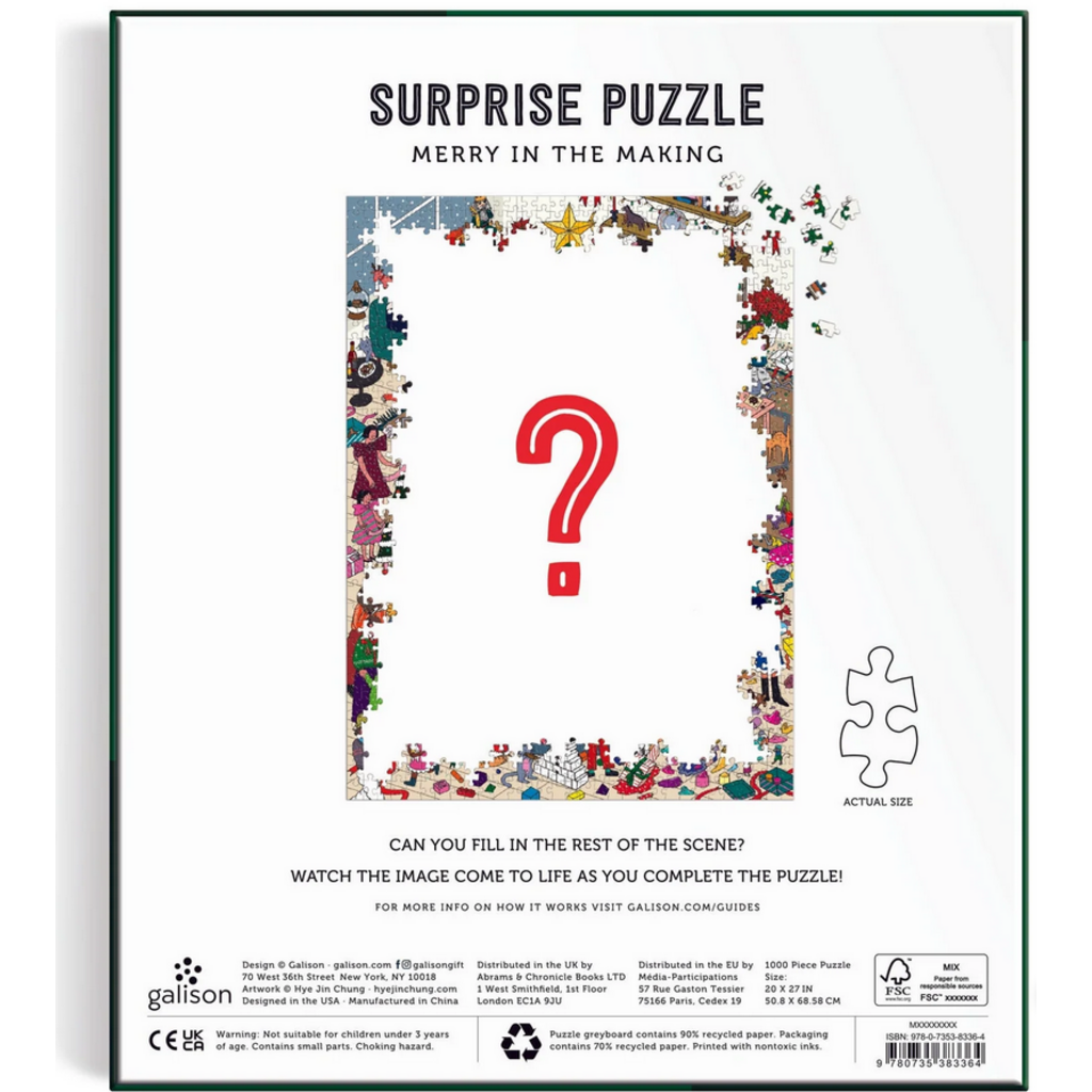 GALISON MERRY IN THE MAKING 1000 PC SURPRISE PUZZLE