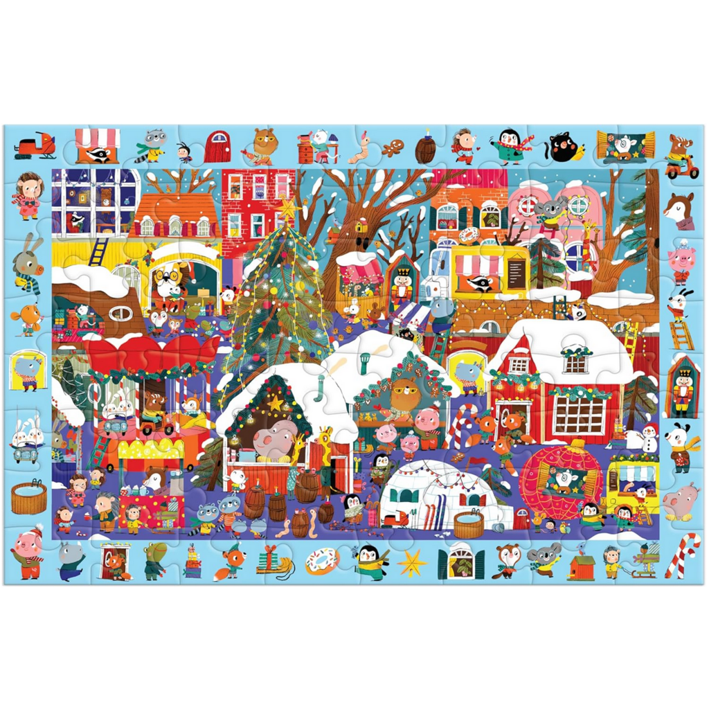 MUDPUPPY CHRISTMAS MARKET 64 PC PUZZLE