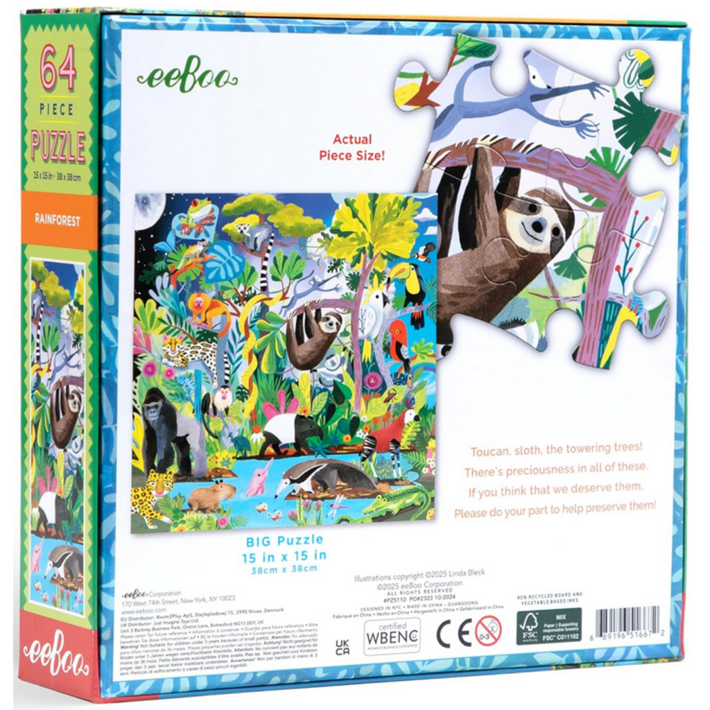 EEBOO RAINFOREST 64 PC PUZZLE