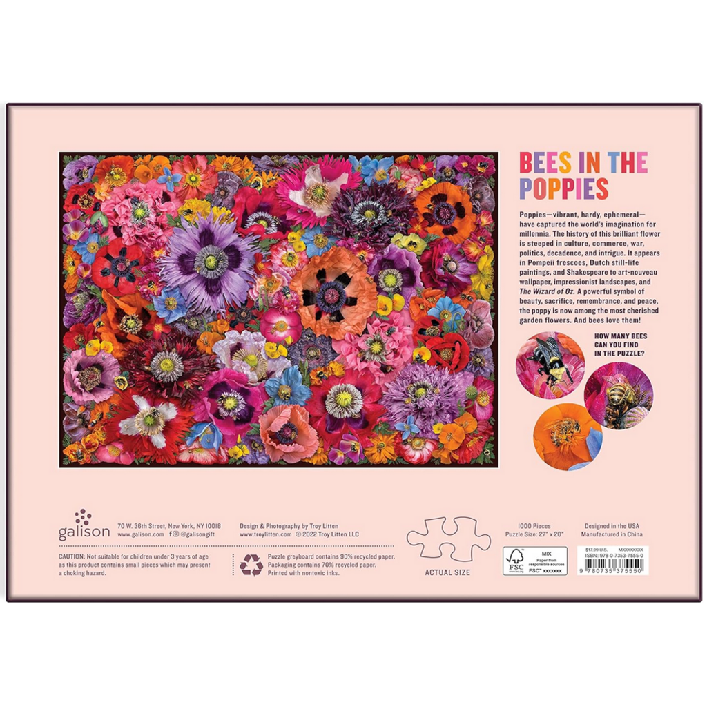 GALISON BEES IN THE POPPIES 1000 PC PUZZLE