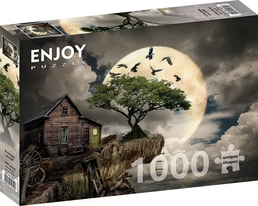 A LOG CABIN ON A CLIFF 1000 PC PUZZLE