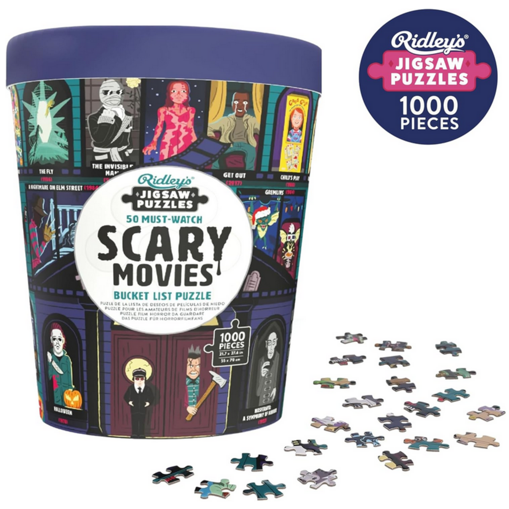 RIDLEY'S GAMES 50 MUST WATCH SCARY MOVIES BUCKET LIST 1000 PC PUZZLE