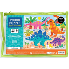 MUDPUPPY POUCH PUZZLE 12 PC MIGHTY DINOSAURS