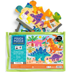 MUDPUPPY POUCH PUZZLE 12 PC MIGHTY DINOSAURS