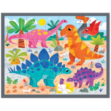 MUDPUPPY POUCH PUZZLE 12 PC MIGHTY DINOSAURS