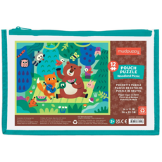 MUDPUPPY POUCH PUZZLE 12 PC WOODLAND PICNIC