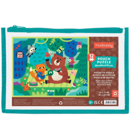 MUDPUPPY POUCH PUZZLE 12 PC WOODLAND PICNIC