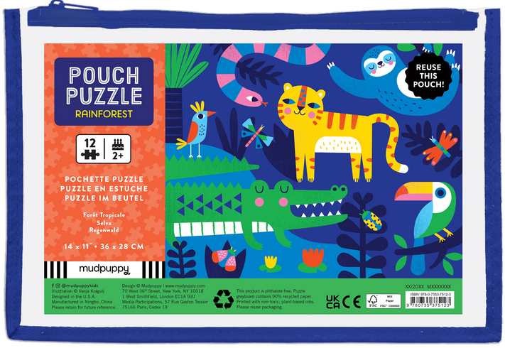 POUCH PUZZLE 12 PC RAINFOREST