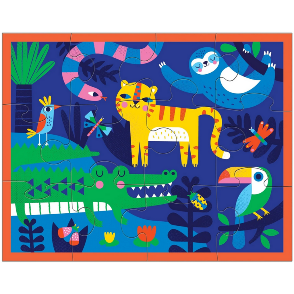 MUDPUPPY POUCH PUZZLE 12 PC RAINFOREST