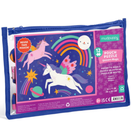 MUDPUPPY POUCH PUZZLE 12 PC UNICORN MAGIC