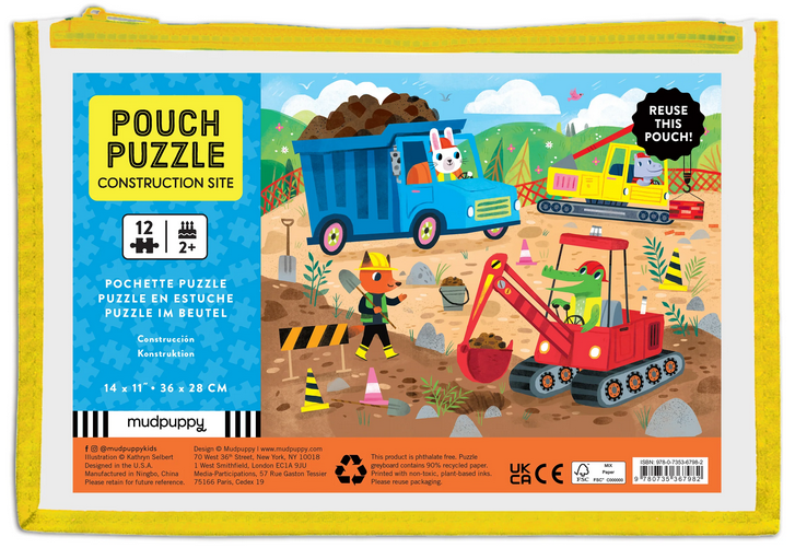 POUCH PUZZLE 12 PC CONSTRUCTION SITE