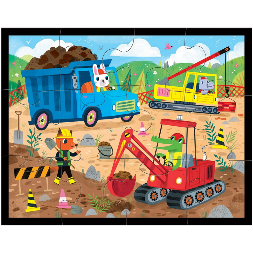 MUDPUPPY POUCH PUZZLE 12 PC CONSTRUCTION SITE