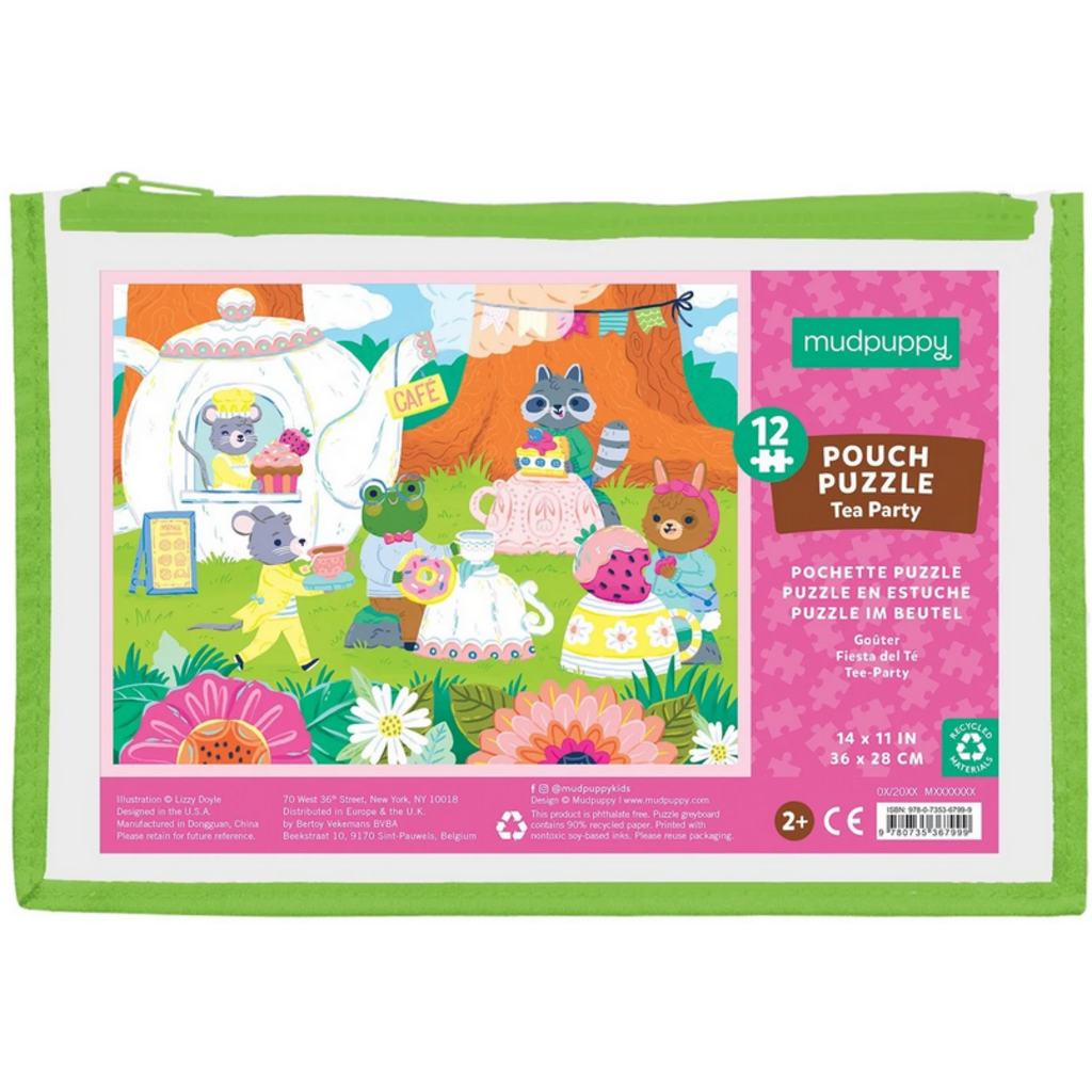 MUDPUPPY POUCH PUZZLE 12 PC TEA PARTY