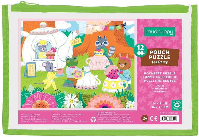 POUCH PUZZLE 12 PC TEA PARTY