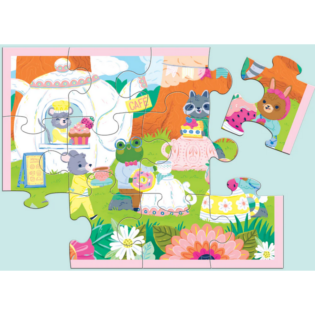 MUDPUPPY POUCH PUZZLE 12 PC TEA PARTY