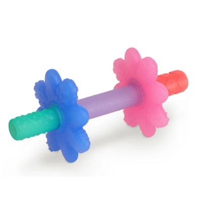 ITZY RITZY TEENSY TUBES TEETHER PINK RAINBOW