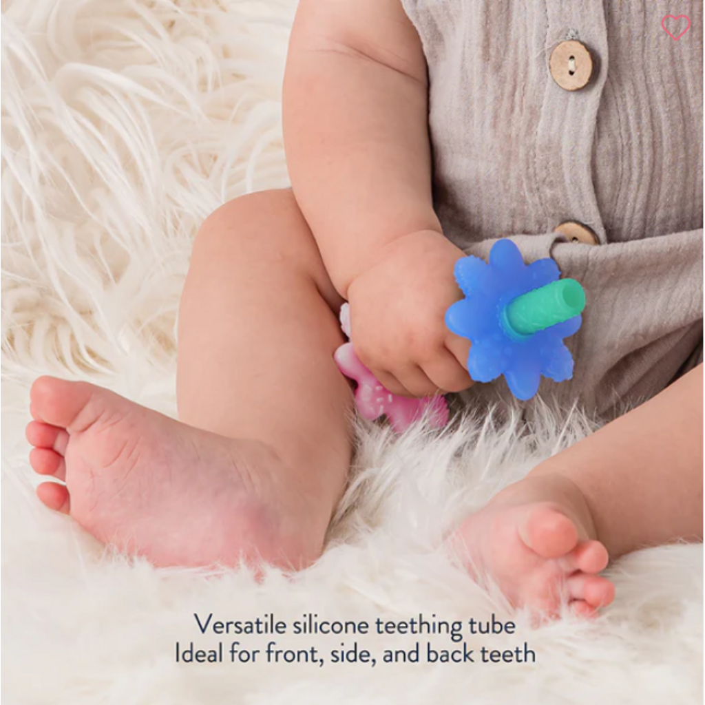 TEENSY TUBES TEETHER PINK RAINBOW