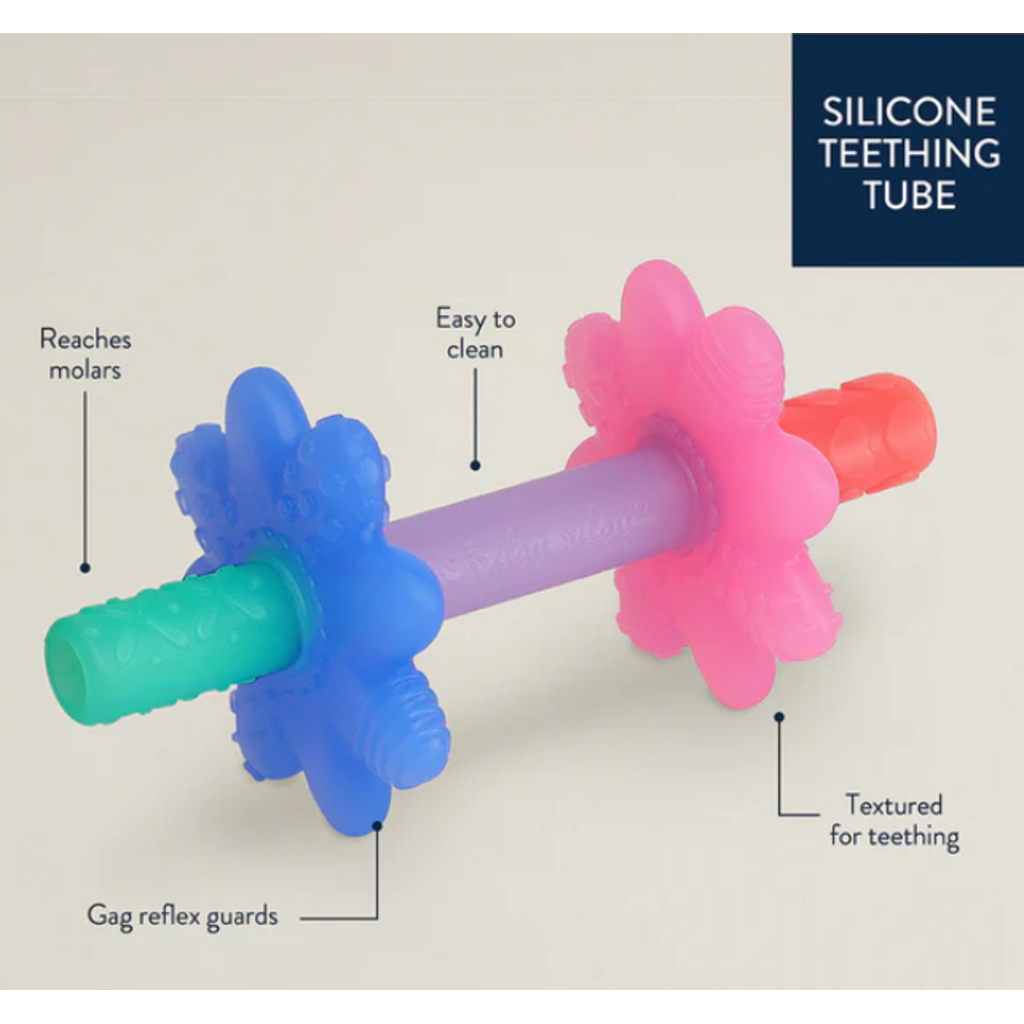 TEENSY TUBES TEETHER PINK RAINBOW