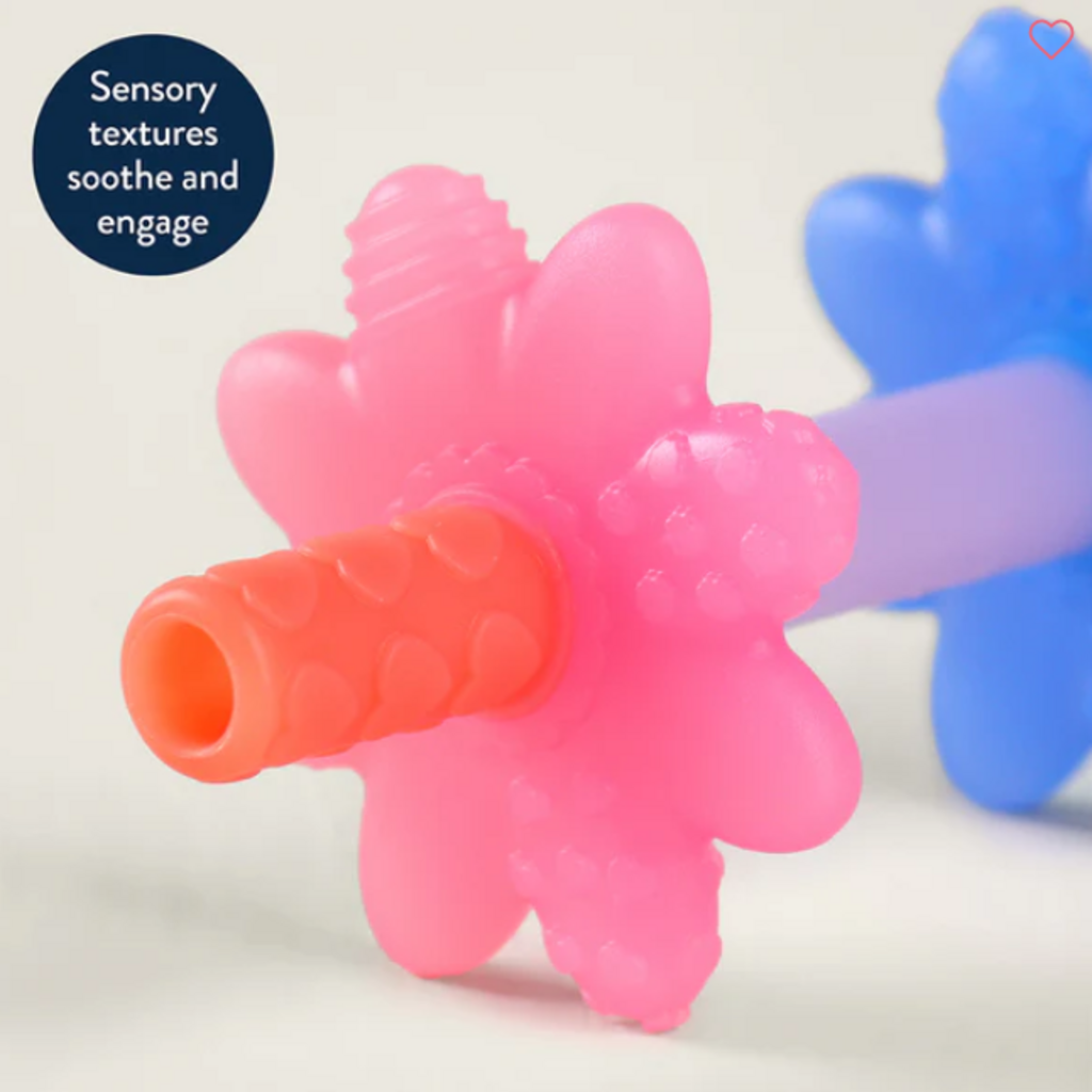 TEENSY TUBES TEETHER PINK RAINBOW