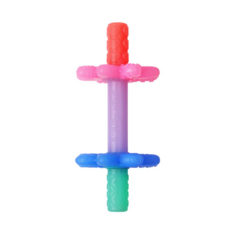TEENSY TUBES TEETHER PINK RAINBOW