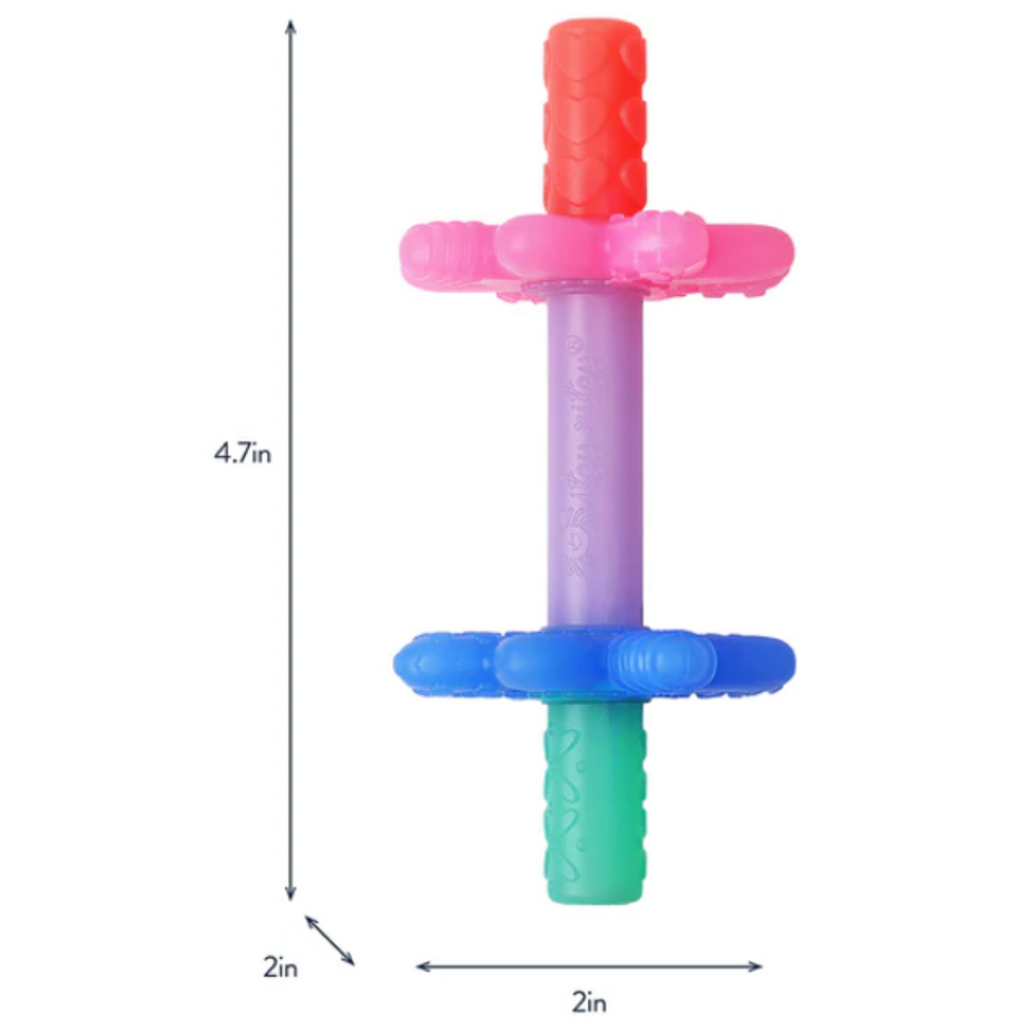TEENSY TUBES TEETHER PINK RAINBOW