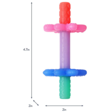 ITZY RITZY TEENSY TUBES TEETHER PINK RAINBOW