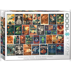 EUROGRAPHICS VINTAGE ALIEN POSTERS 1000 PC PUZZLE