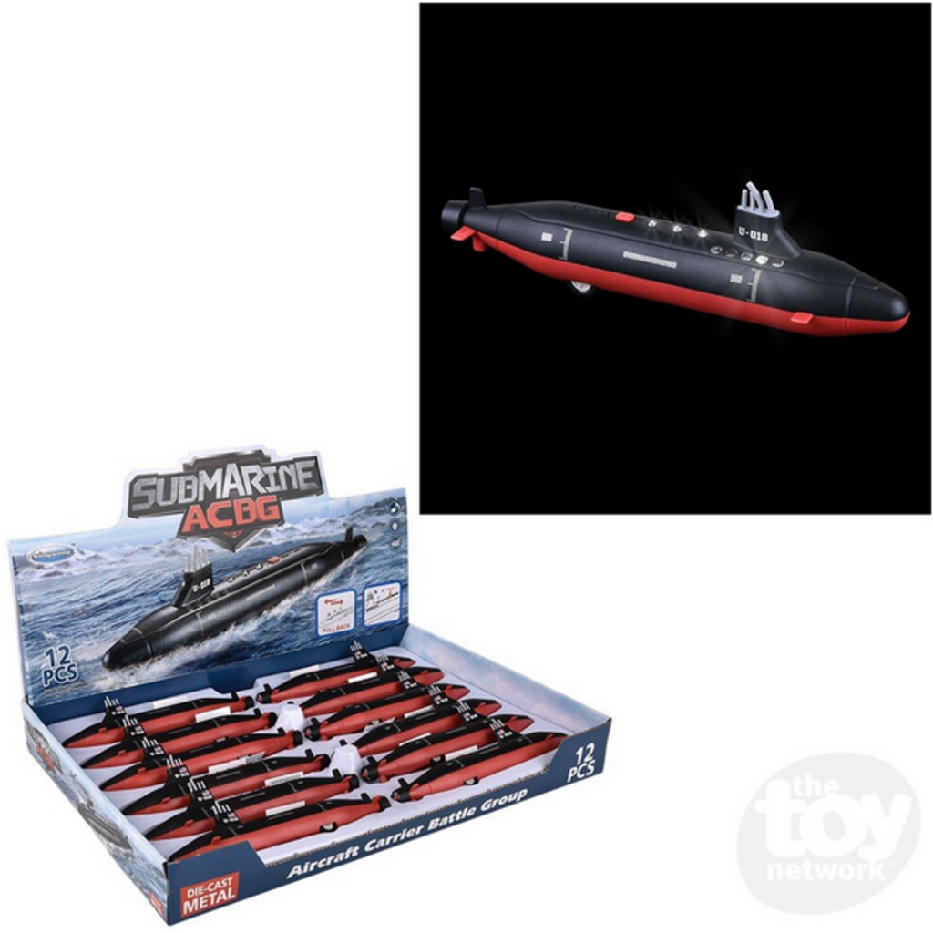 THE TOY NETWORK DIECAST PULL BACK SUBMARINE W/ LIGHT & SOUND