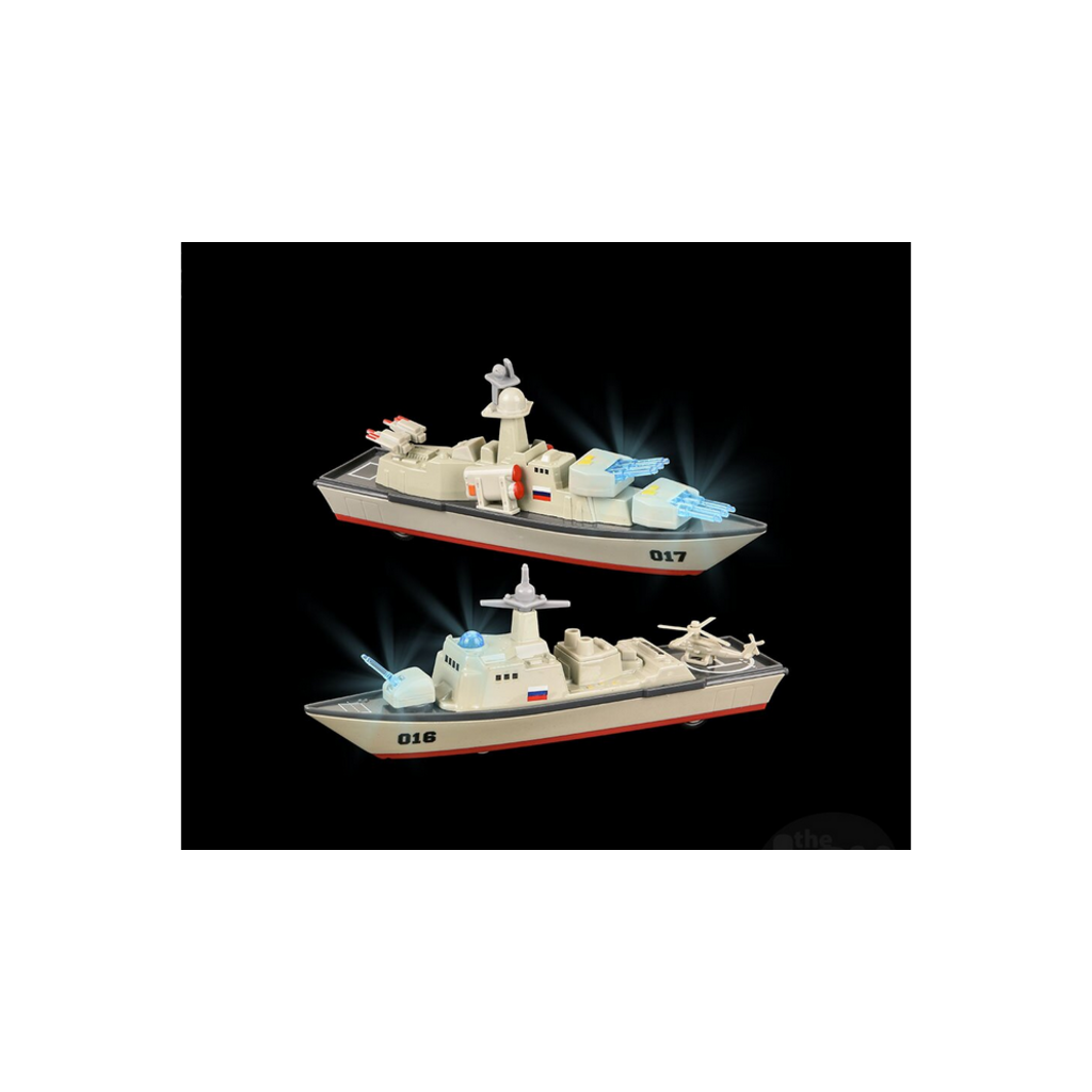 THE TOY NETWORK DIECAST PULL BACK FRIGATE W/ LIGHT & SOUND