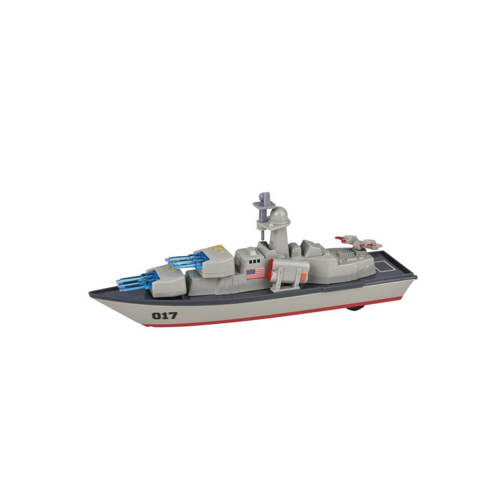 THE TOY NETWORK DIECAST PULL BACK FRIGATE W/ LIGHT & SOUND
