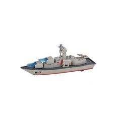 THE TOY NETWORK DIECAST PULL BACK FRIGATE W/ LIGHT & SOUND