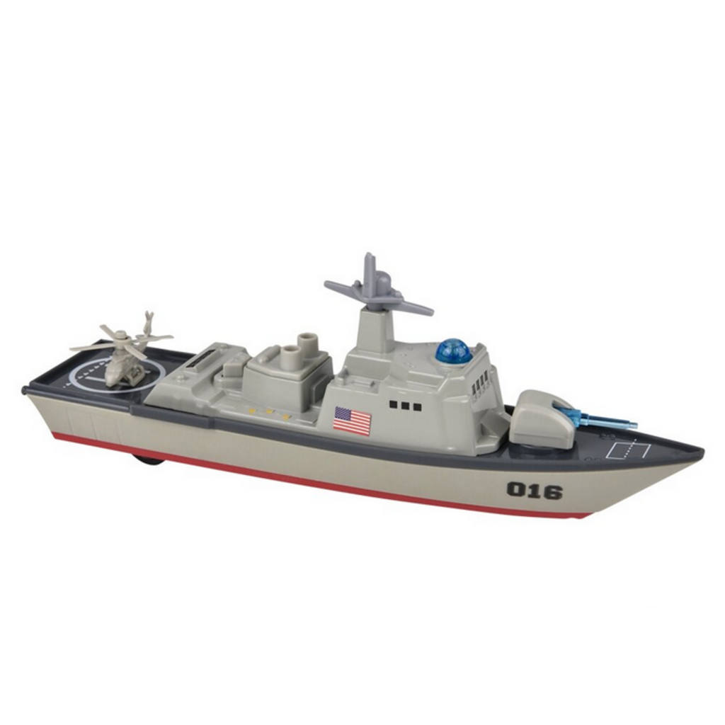 THE TOY NETWORK DIECAST PULL BACK FRIGATE W/ LIGHT & SOUND