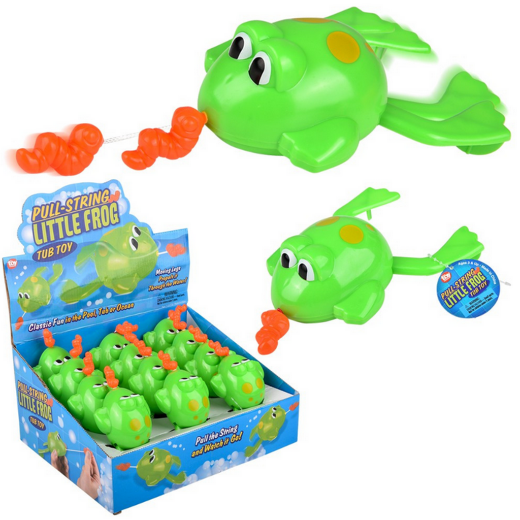 THE TOY NETWORK PULL STRING FROG BATH TOY