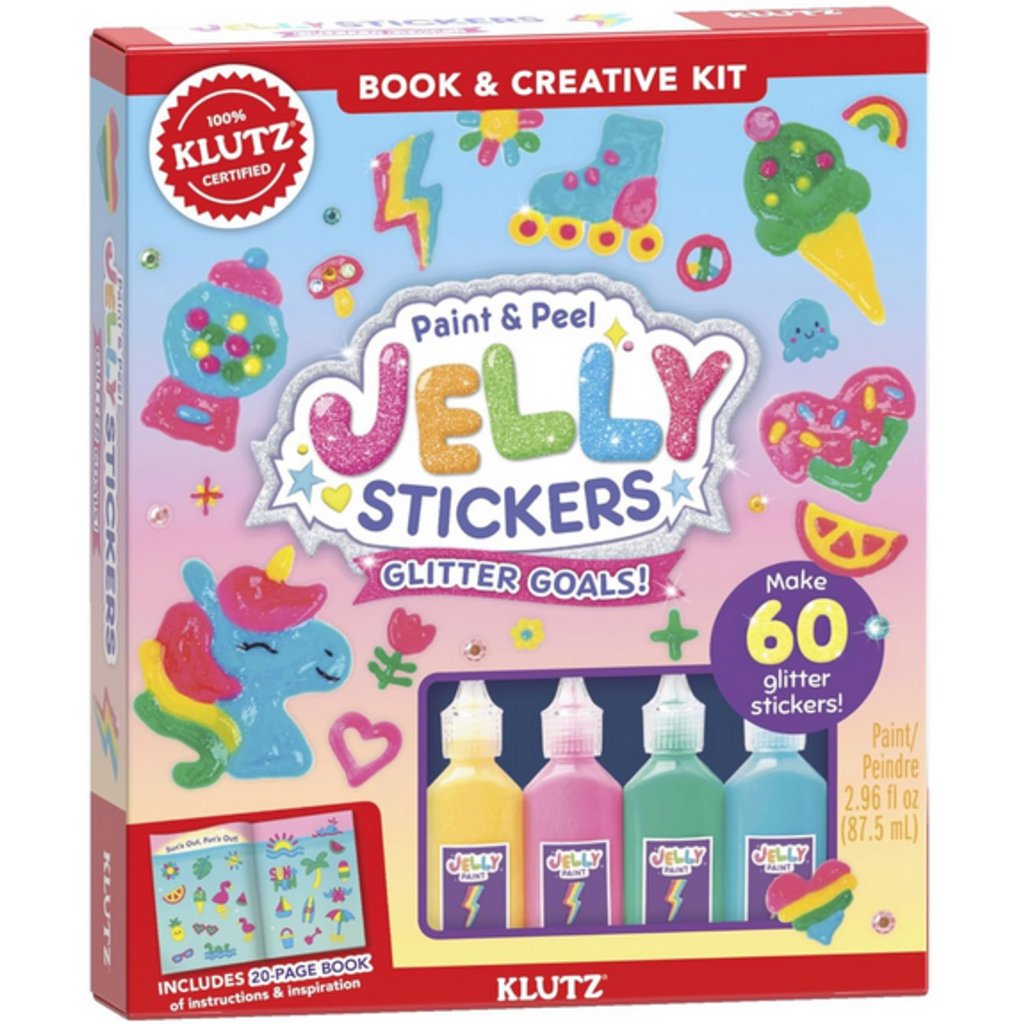KLUTZ KLUTZ PAINT & PEEL JELLY STICKERS: GLITTER GOALS!