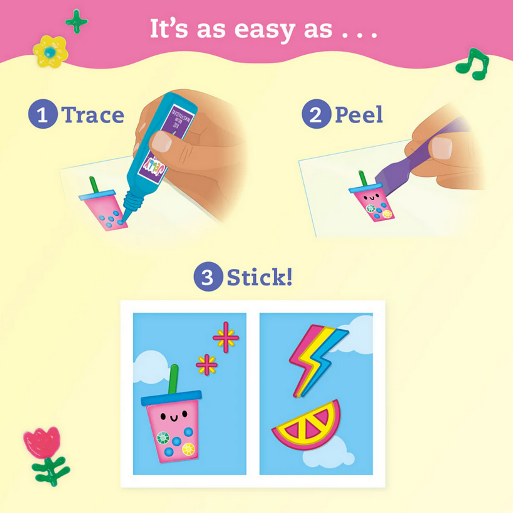 KLUTZ KLUTZ PAINT & PEEL JELLY STICKERS: GLITTER GOALS!