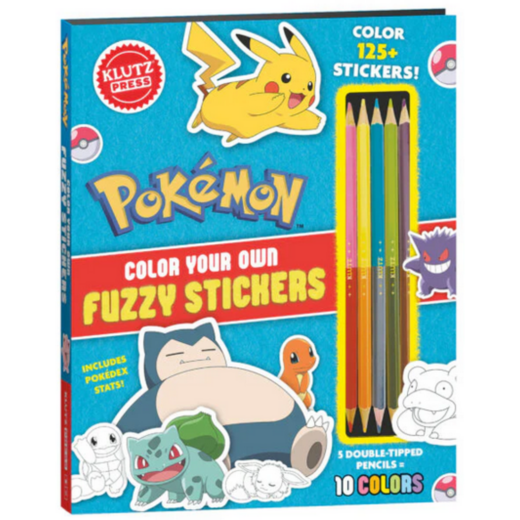 POKEMON INTERNATIONAL KLUTZ POKEMON COLOR YOUR OWN FUZZY STICKERS